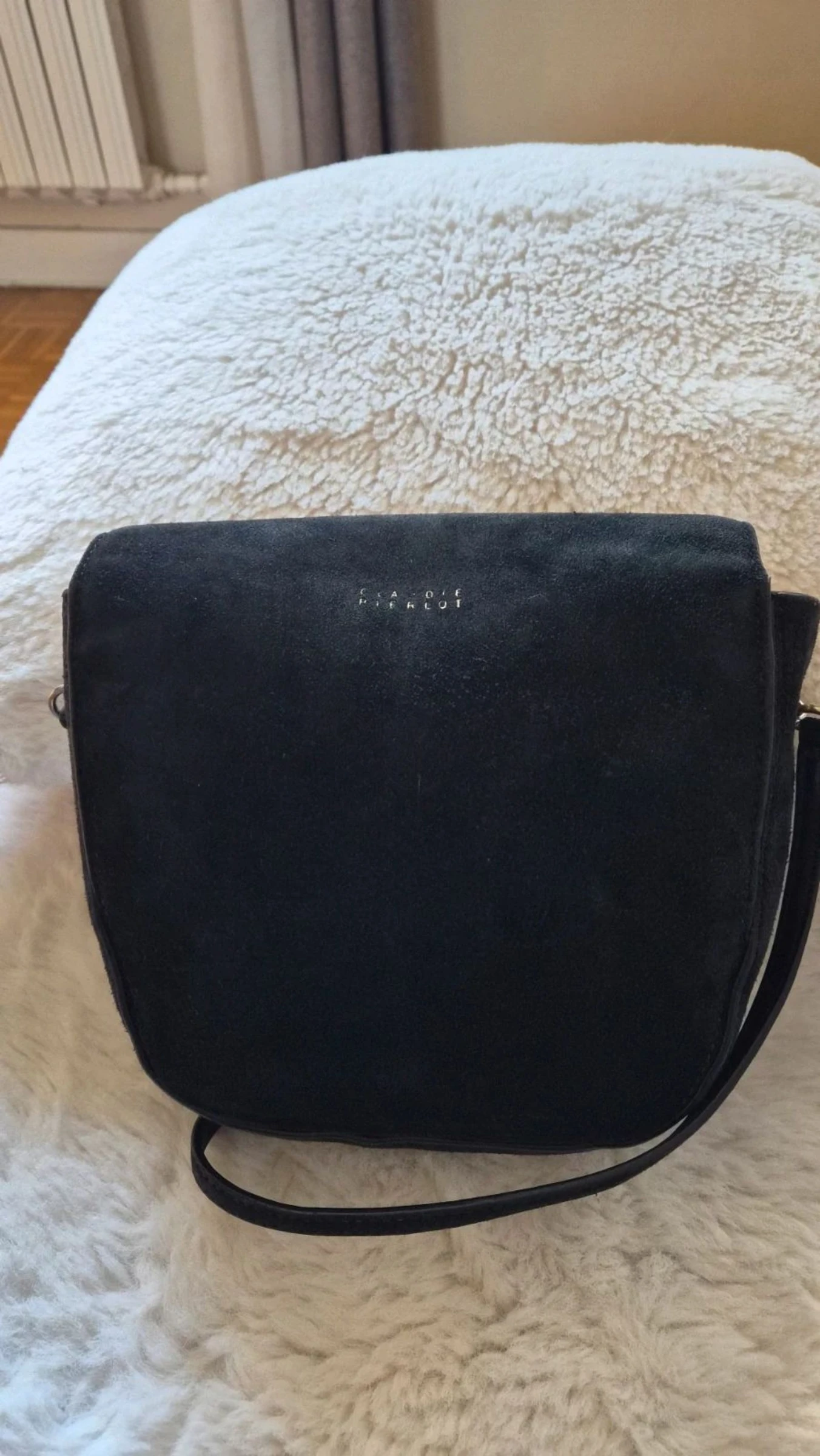 Saco Claudie Pierlot Couro e camurça preto 21x21cm TBE – photo 2